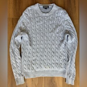 Brooks Brothers Sweater Womens XL Cable Knit Fisherman Crew Neck Lavender